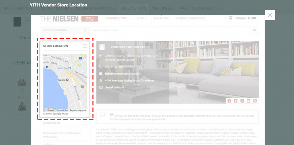 Store location in YITH WooCommerce Multi Vendor