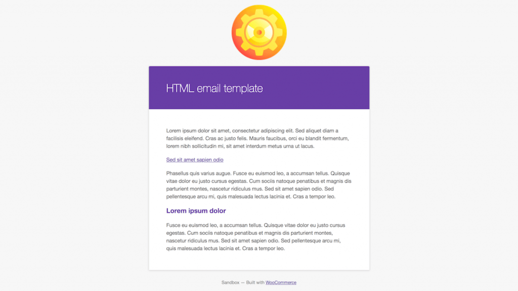 Previewing the basic WooCommerce HTML email template