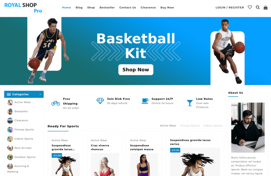 Royal Shop Pro theme for WooCommerce