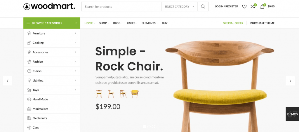 WoodMart WordPress theme for Woocommerce store