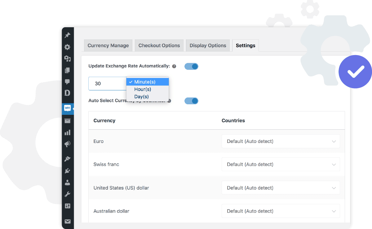 WooCommerce currency switcher with auto update exchange rate