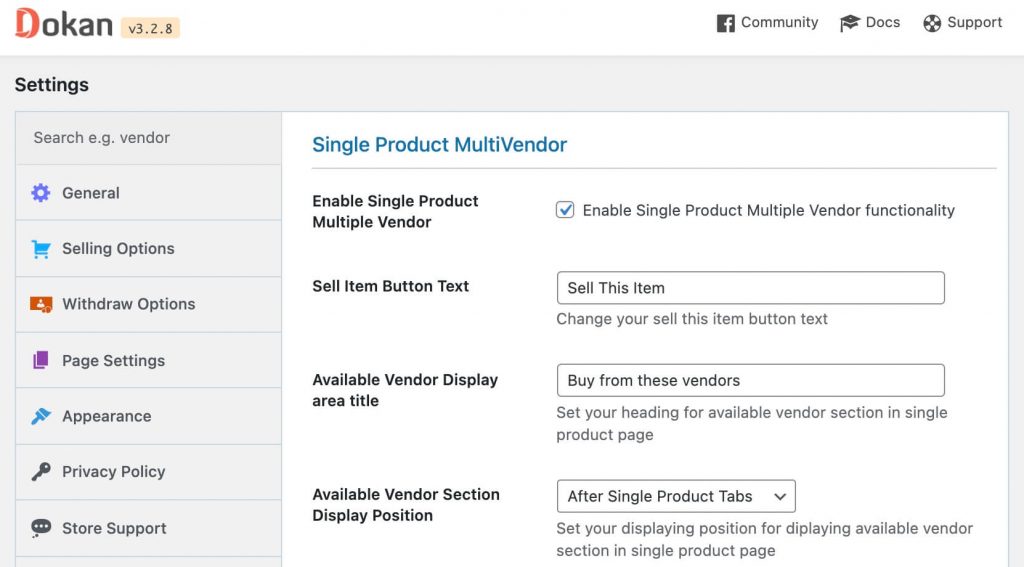 Single product from multiple available vendors