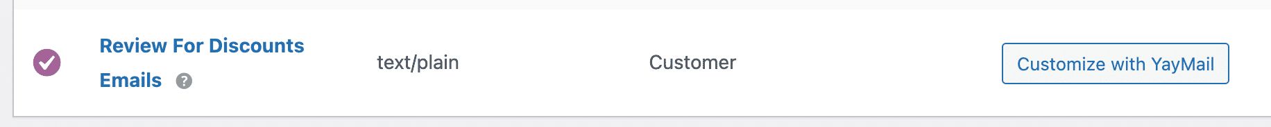Review for discounts emails in WooCommerce settings