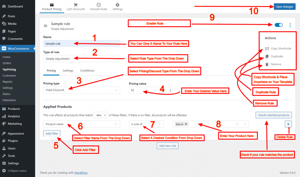 Simple Adjustment Fixed Discount Rule Creation Scenario