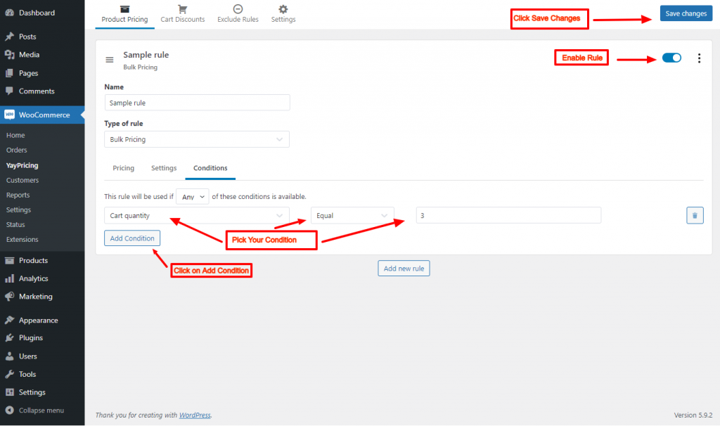 Bulk Pricing Rule Based on Cart Quantity Condition