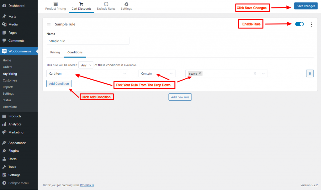 Cart Dicounts Condition Based On Cart Item