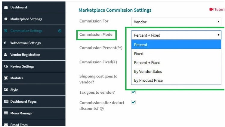 Setting commissions in WCFM