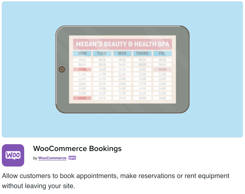 WooCommerce Bookings extension