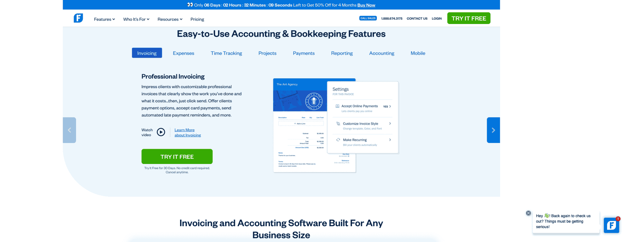 Freshbooks website