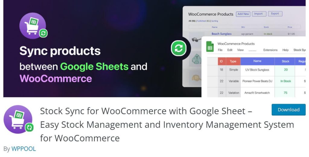 Stock Sync for WooCommerce with Google Sheet