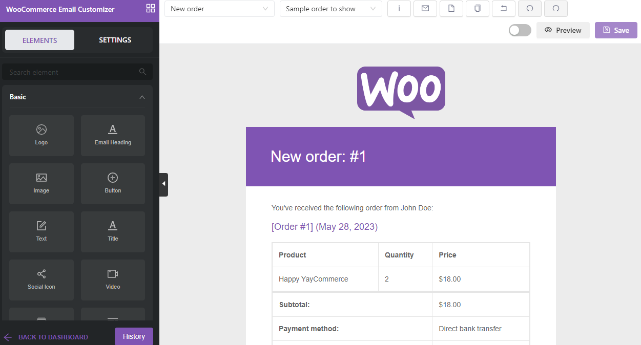 yaymail settings - WooCommerce upselling