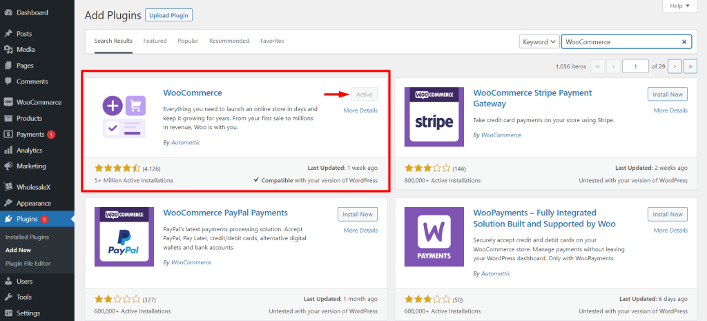 Install and active WooCommerce