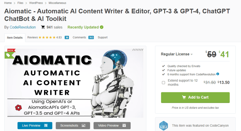 Aiomatic WordPress plugin