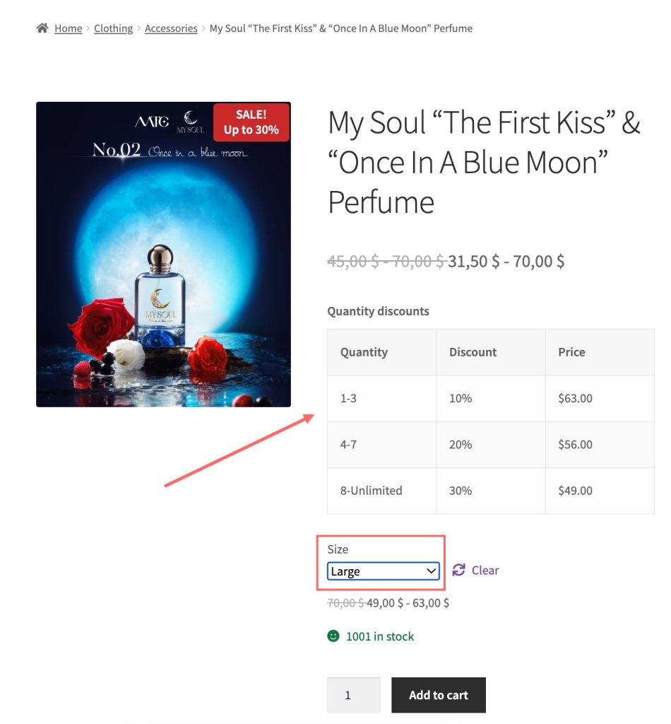 Tiered Pricing Rule with variation product