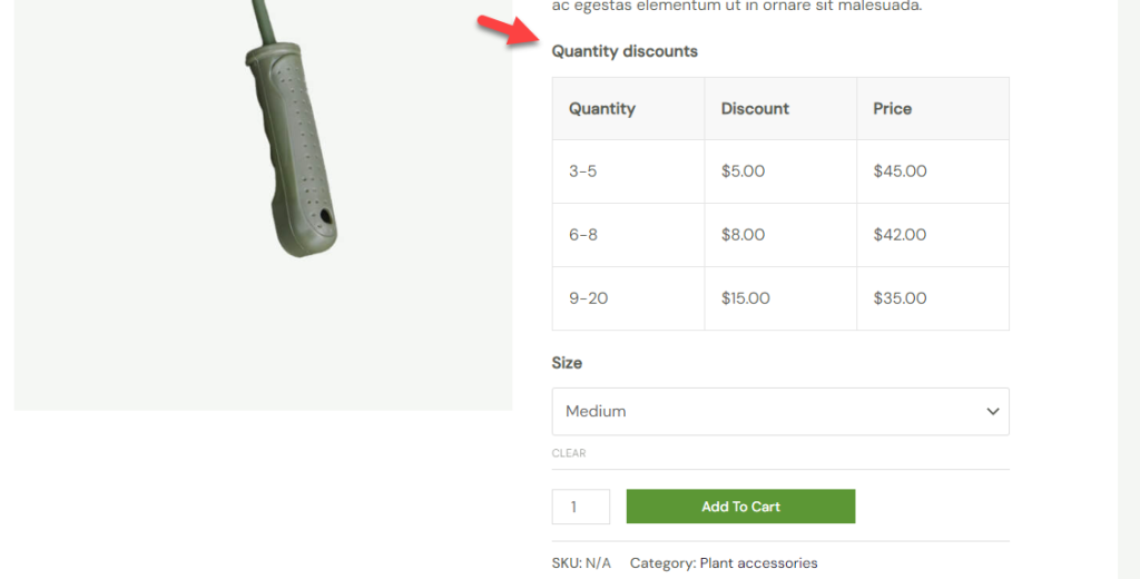 quantity discounts - WooCommerce variation price