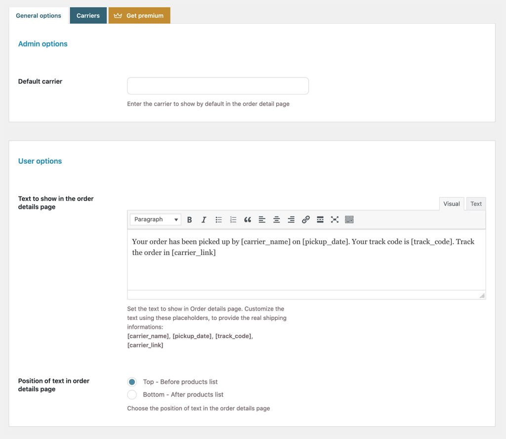 Set up Yith Order Shipment plugin