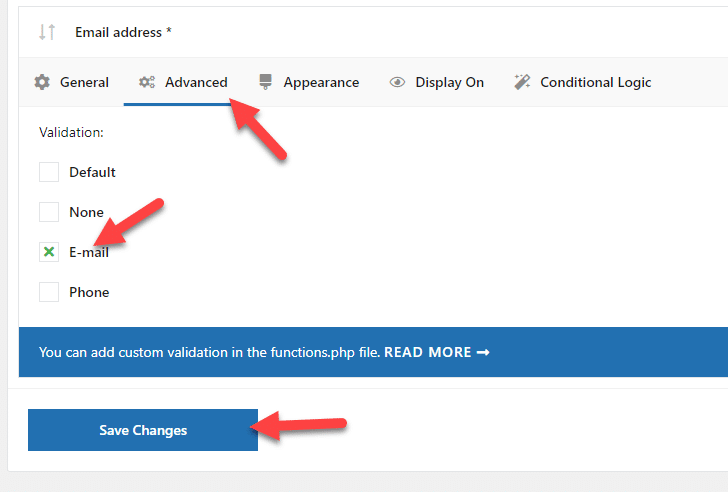 validation field