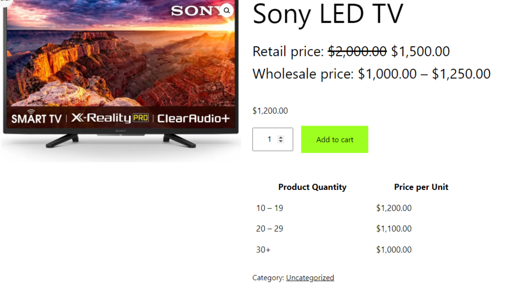 b2b group cost - display wholesale price vs retail price