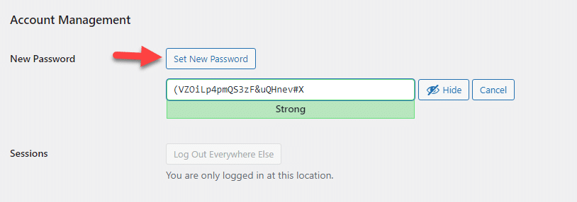 set new password