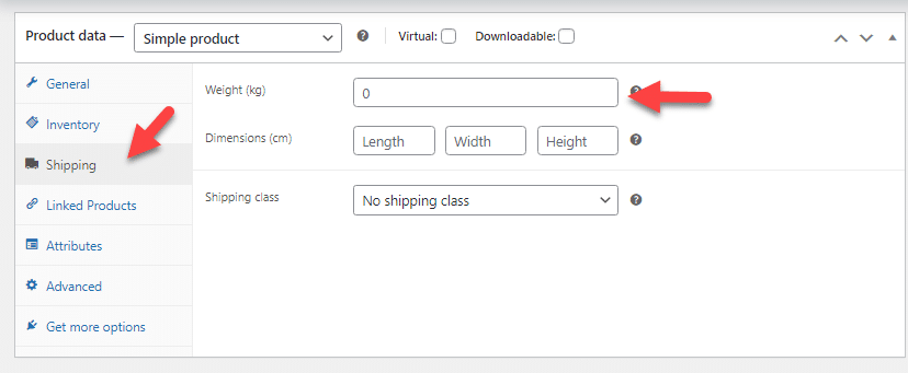 shipping weight - WooCommerce shipping cost by weight