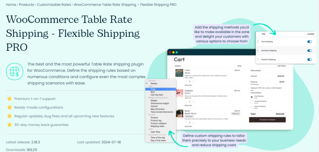 WooCommerce Table Rate Shipping