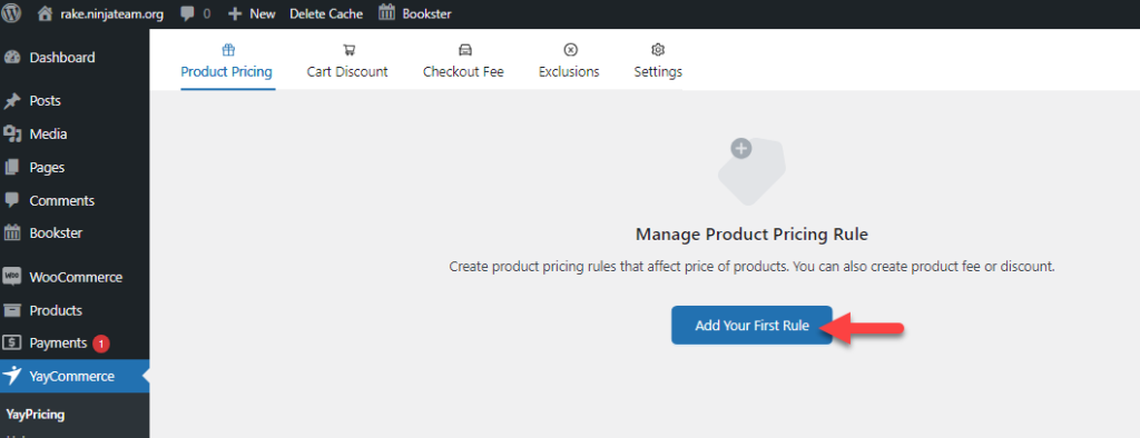 add first rule - woocommerce coupon restrictions