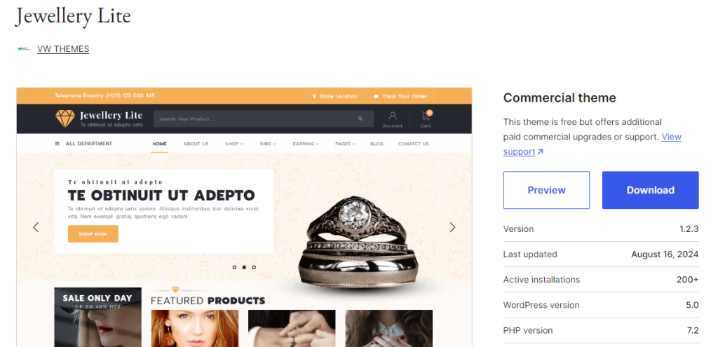 Jewellery lite - Jewellery WordPress Themes