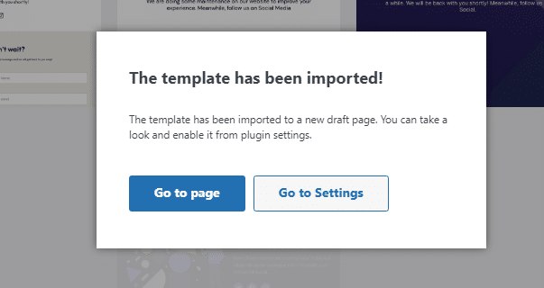 template imported - Close Your WooCommerce Store Temporarily